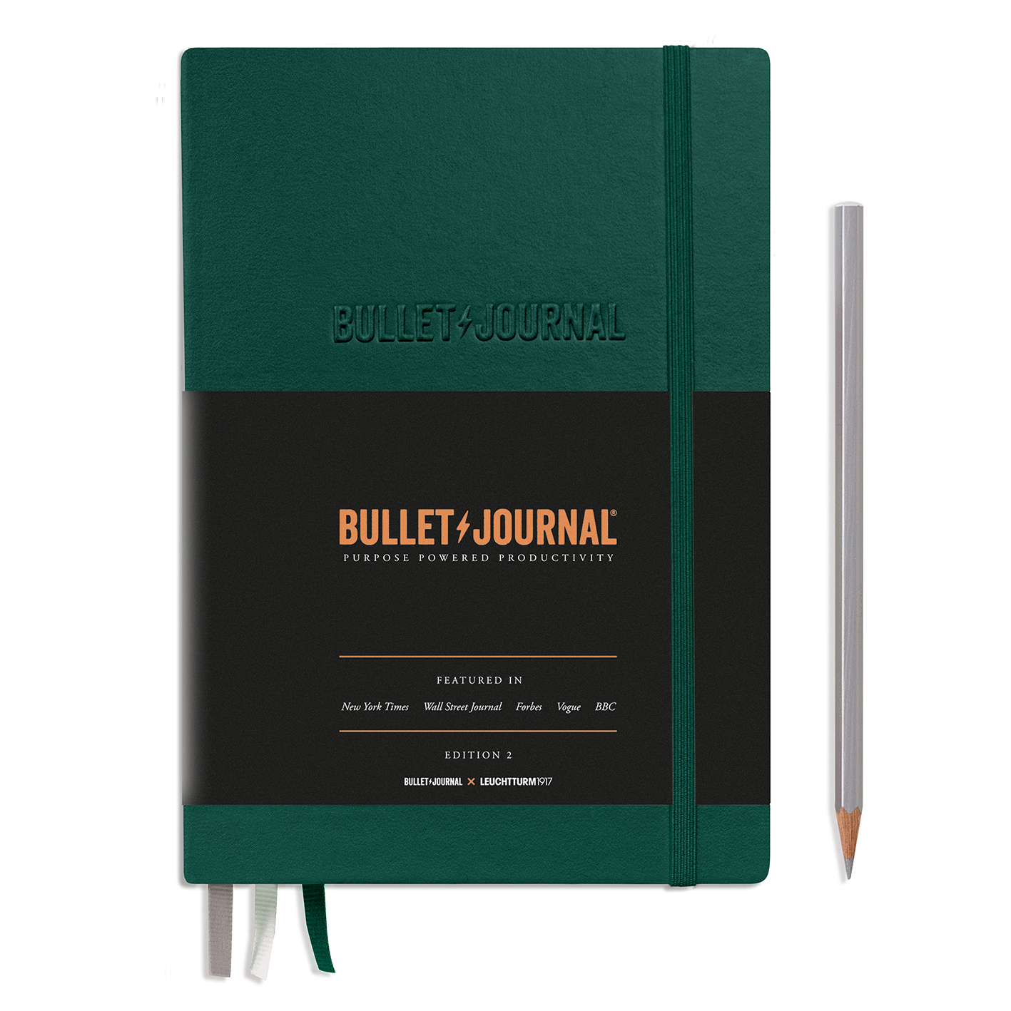 Bullet Journal Edition 2, Medium (A5), Couverture rigide, Green23, pointillé