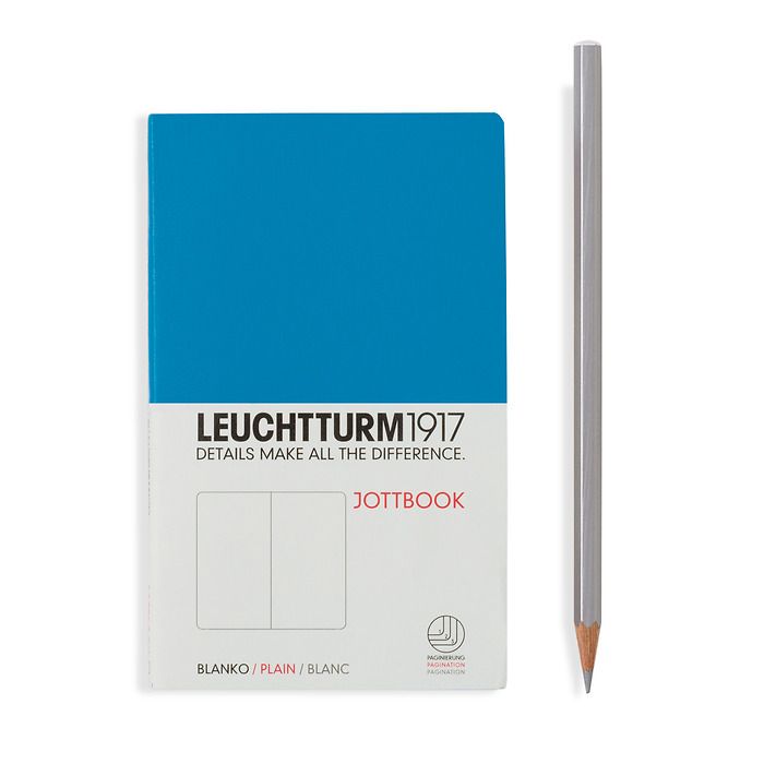 Jottbook Pocket (A6) 60 pages, 16 pages perforées, blanc, azur
