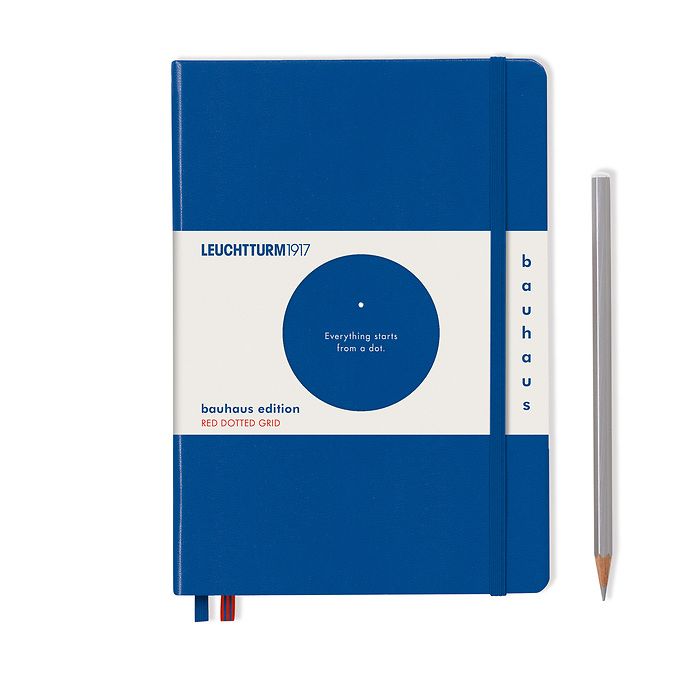 Carnet de notes Medium (A5), Couverture rigide, 251 pages numérotées, Bleu Roi, Bauhaus