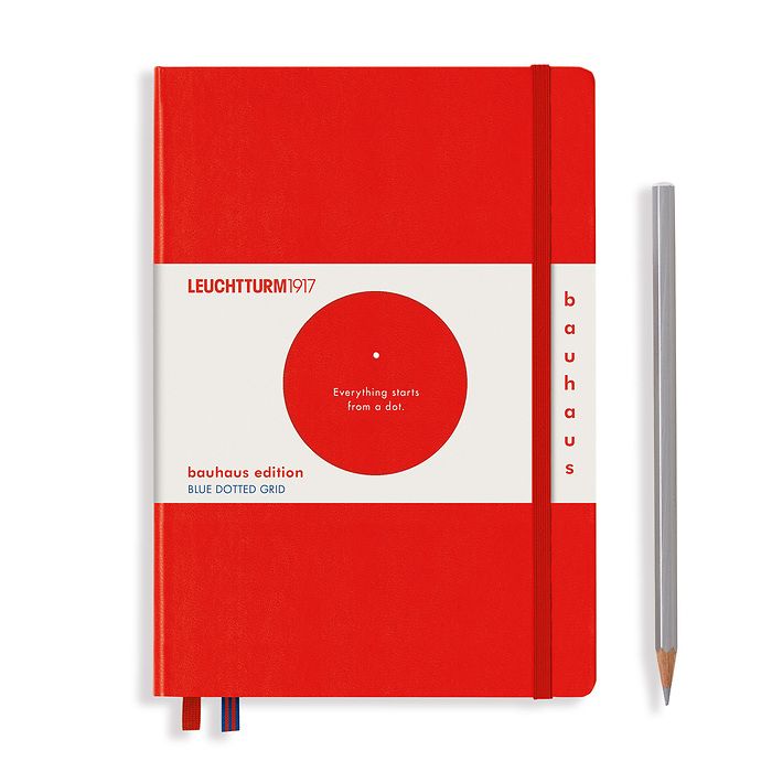 Carnet de notes Medium (A5), Couverture rigide, 251 pages numérotées, Rouge, Bauhaus