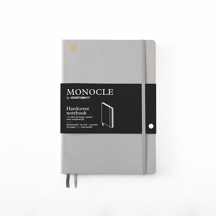 Carnet de notes B5 Monocle, Couverture rigide, 192 pages num., Light Grey, pointillé