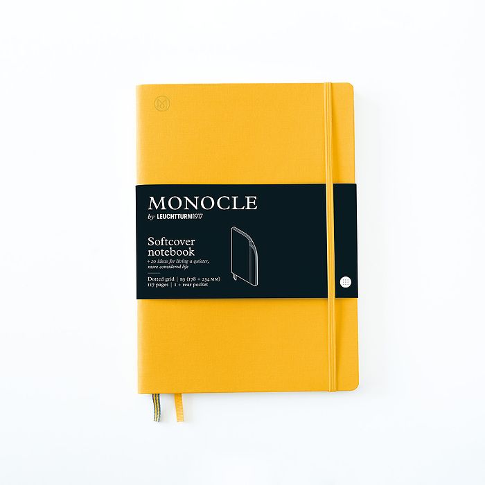 Carnet de notes B5 Monocle, Couverture rigide, 192 pages numérotées, Yellow, pointillé
