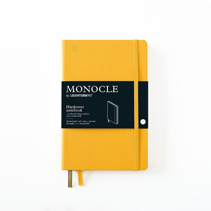 Carnet de notes B6+ Monocle, Couverture rigide, 192 pages numérotées, Yellow, pointillé