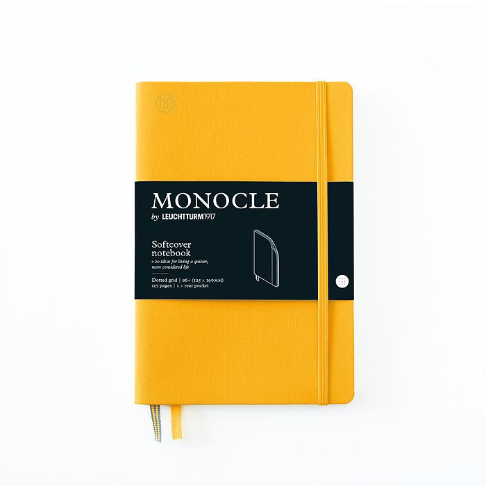 Carnet de notes B6+ Monocle, Couverture souple, 128 pages numérotées, Yellow, pointillé