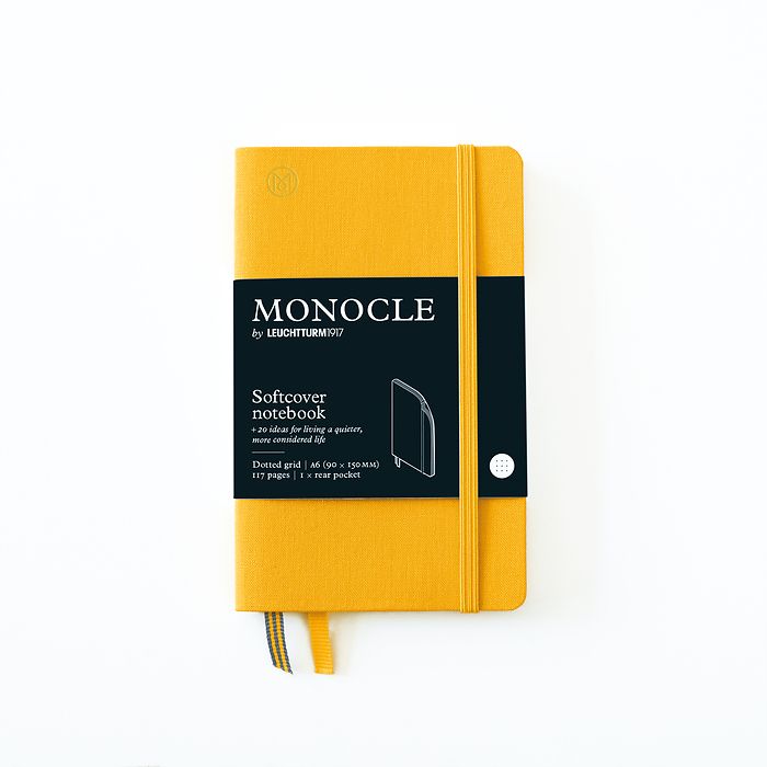 Carnet de notes A6 Monocle, Couverture souple, 128 pages numérotées, Yellow, pointillé