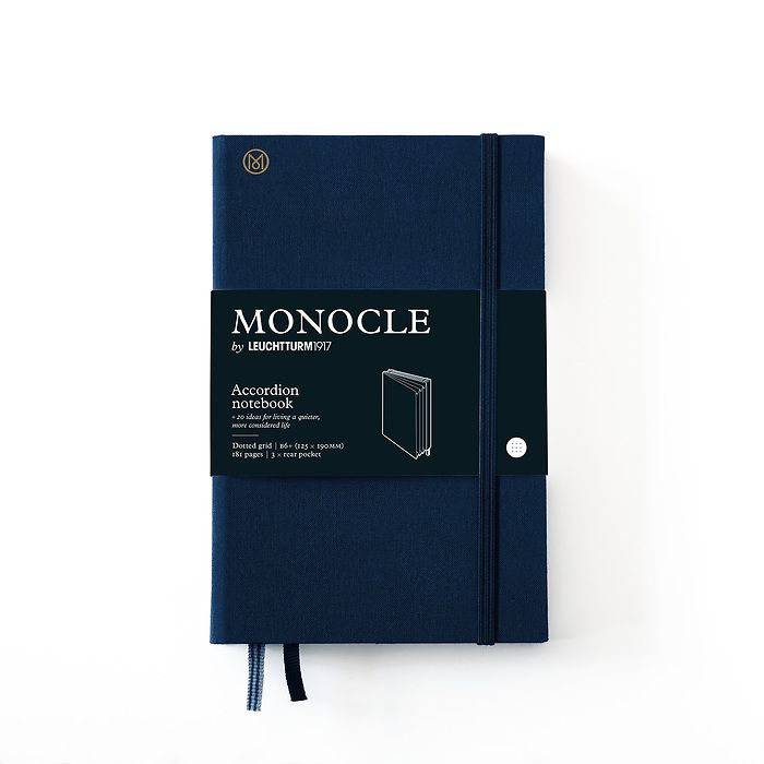 Monocle Wallet B6+, Couverture rigide, 192 pages num., Navy, pointillé