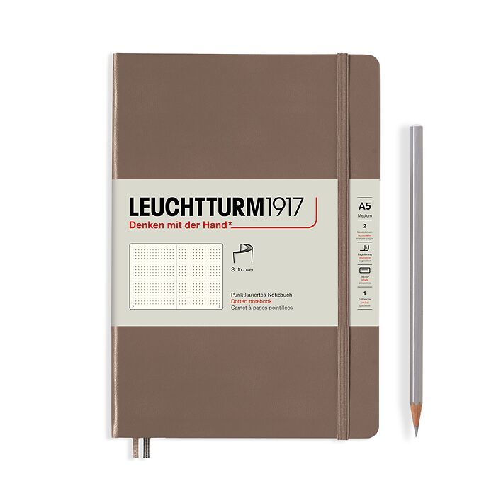 Carnet de notes Medium (A5), Couverture souple, 123 pages num., Warm Earth, pointillé