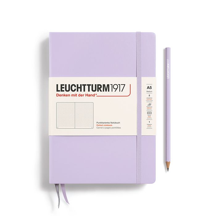 Carnet de notes Medium (A5), Couverture rigide, 251 pages num., Lilac, pointillé