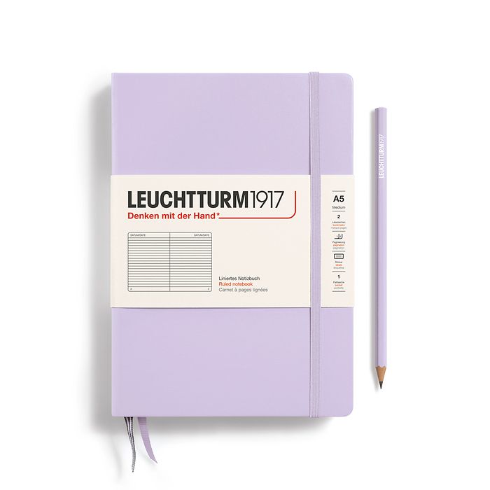 Carnet de notes Medium (A5), Couverture rigide, 251 pages num., Lilac, ligné