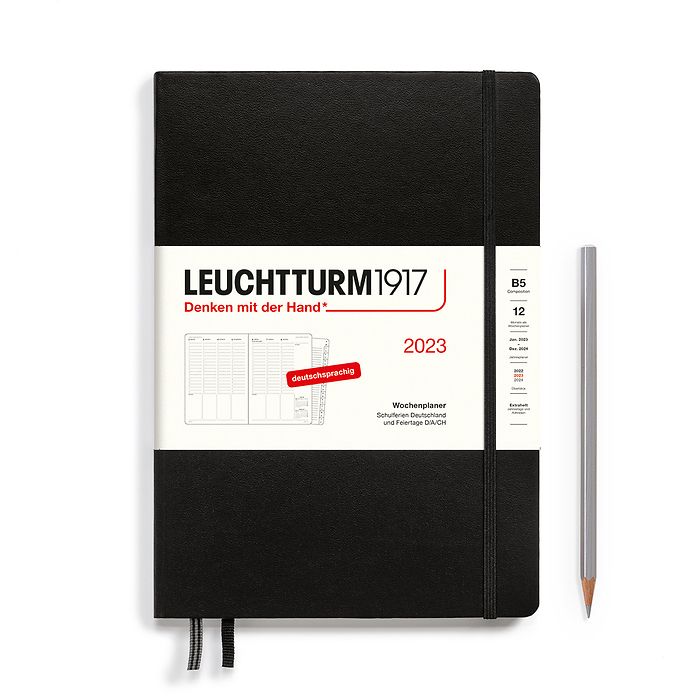 Planificateur Semainier Composition (B5) 2023, avec cahier,  Noir, Allemand