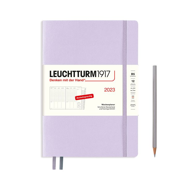 Planificateur Semainier Composition (B5) 2023, avec cahier,  Lilac, Allemand