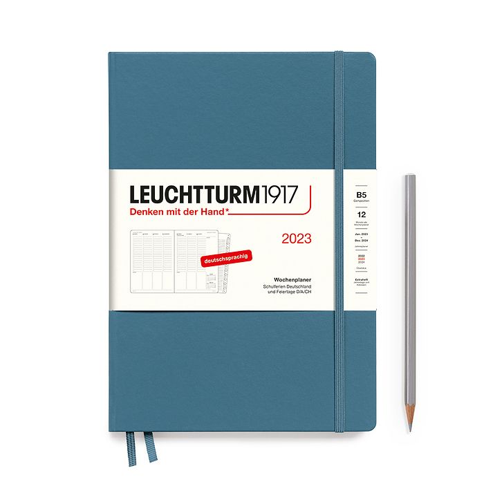 Planificateur Semainier Composition (B5) 2023, avec cahier,  Stone Blue, Allemand