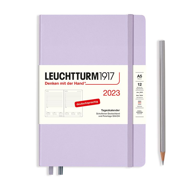 Agenda Journalier Medium (A5)  2023, Lilac, Allemand