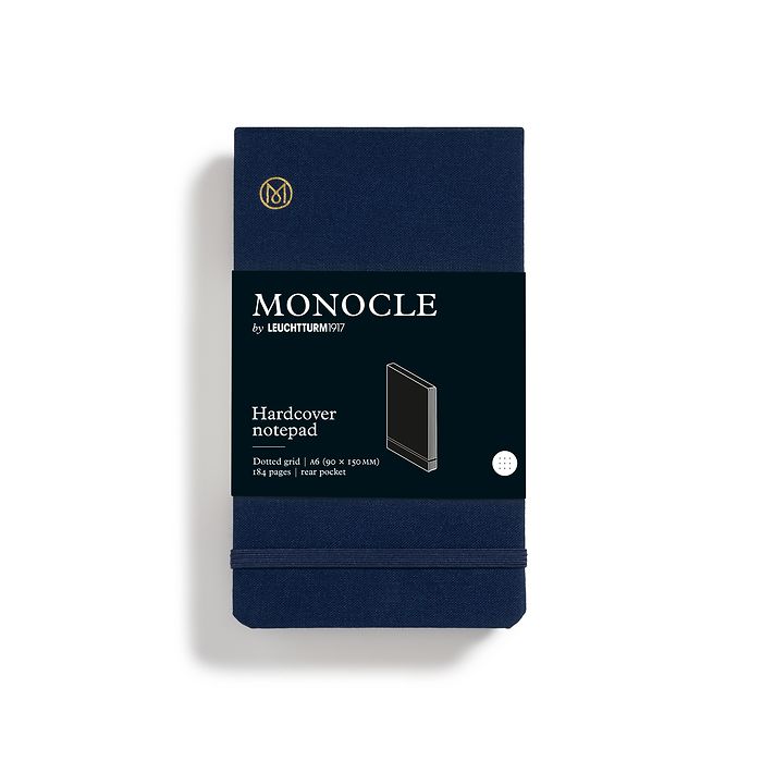 Bloc-notes Pocket (A6) Monocle, couverture rigide, 184 pages numérotés, Navy, pointillé