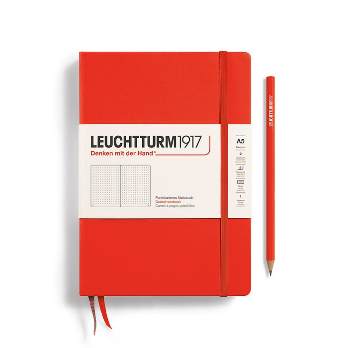 Carnet de notes Medium (A5), Couverture rigide, 251 pages num., Lobster, pointillé